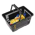 

21L Shopping Basket Black Basket With Handles For Supermarket Shop Black Shopping Basket Convenient Sundries Laundry Basket 12 P