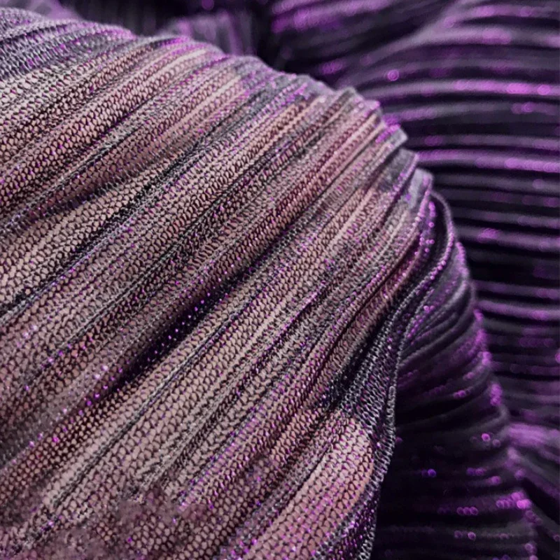 

Sparkly Gradient Starry Sky Pleated Mesh Fabric Soft Elastic Breathable Material for Dress DIY Sewing Party Wedding Costume