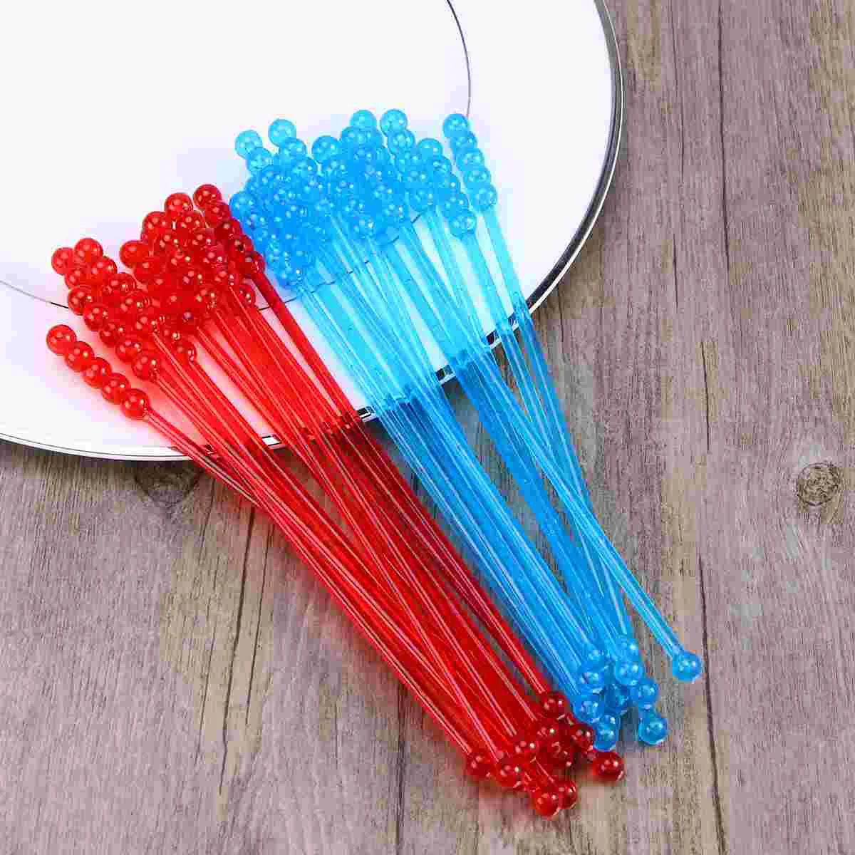 

50 Pcs Coffee Whisk Cocktail Drink Stirrers Acrylic Swizzle Stick Translucent Sticks