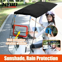 New Retractable Motorcycle and Electric Vehicle Sun Protection Windproof Rainproof Sunshade and Rotating Window Canopy