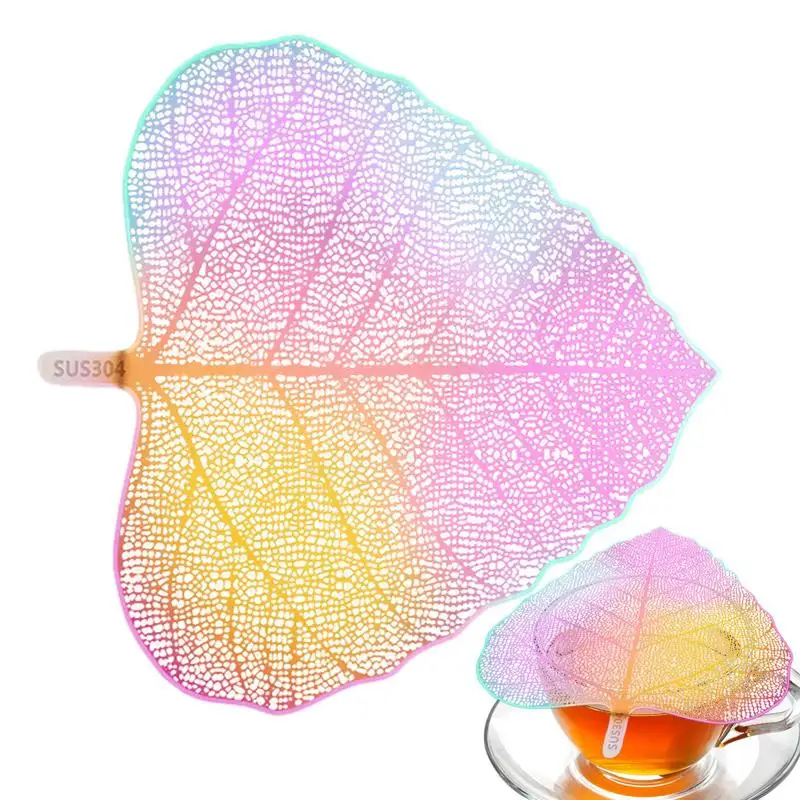 Stainless Steel Tea Strainer Leaf Shape Maple And Bodhi Leaf Coffee Mugs Tea Cups Drink Cover Fine Mesh Strainer Kitchen Tools