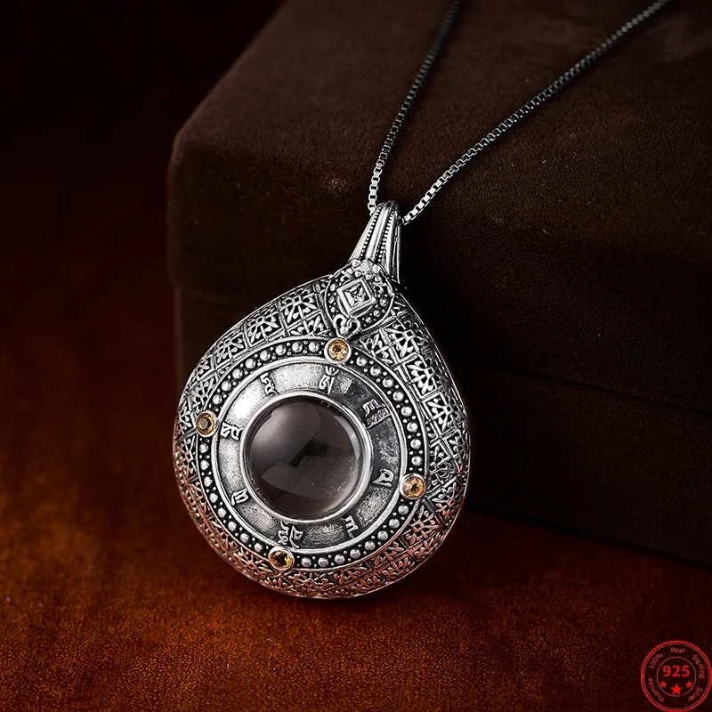 

Подвеска из стерлингового серебра 925 пробы для женщин и мужчин, прошлые и настоящие жизнь, узор, тибетская коробка Gau, можно открыть, очаровательные ювелирные изделия, оптовая продажа