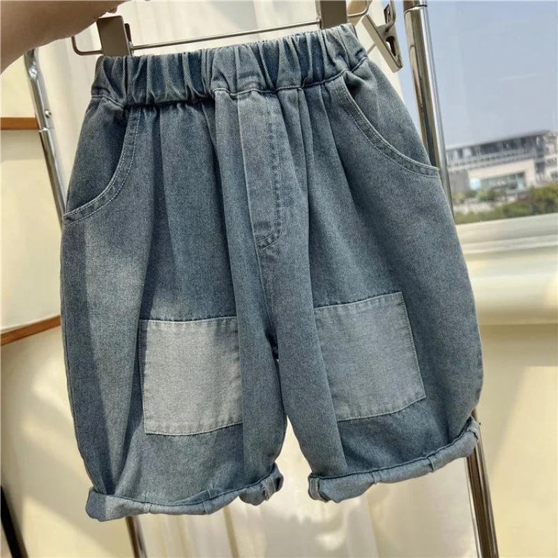 

New Children's Shorts Versatile Summer Children's Patched Pants Stylish Loose Boys' Pants