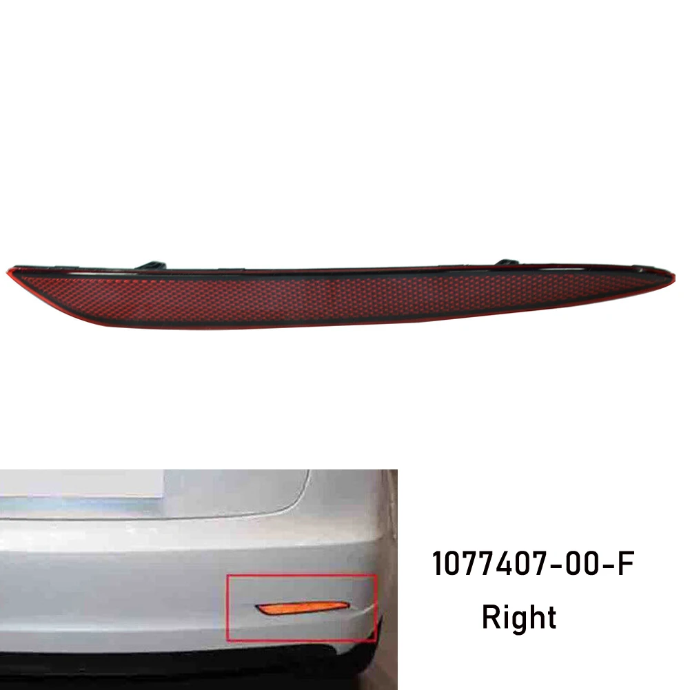 Red Lens Reflector Lamp Light Right Rear Bumper Car Accessories Reflector Lamp Rear Bumper Fit For Tesla Model 3