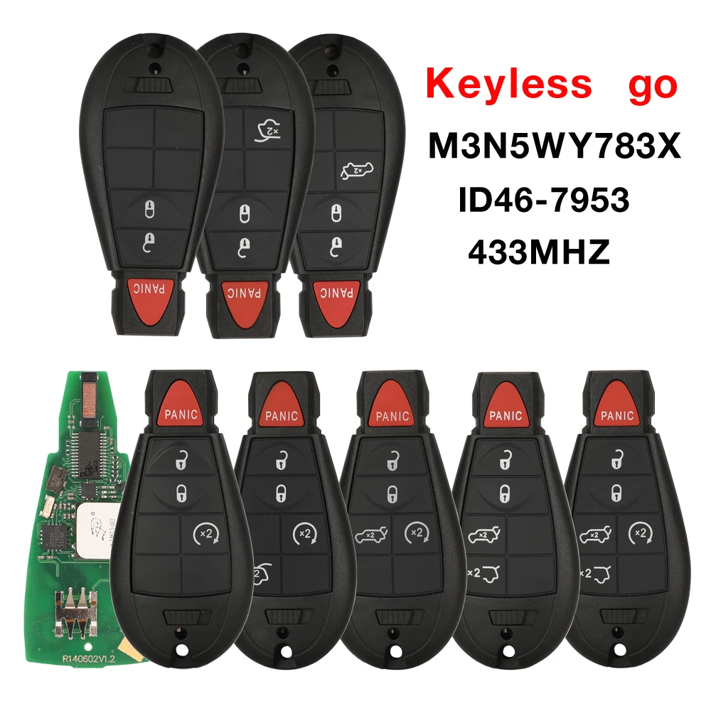 

Умный дистанционный ключ Jingyuqin Keyless Go M3N5WY783X IYZ-C01C IYZC01C 433 МГц с чипом ID46 PCF7941 для Jeep Grand Cherokee JCUV