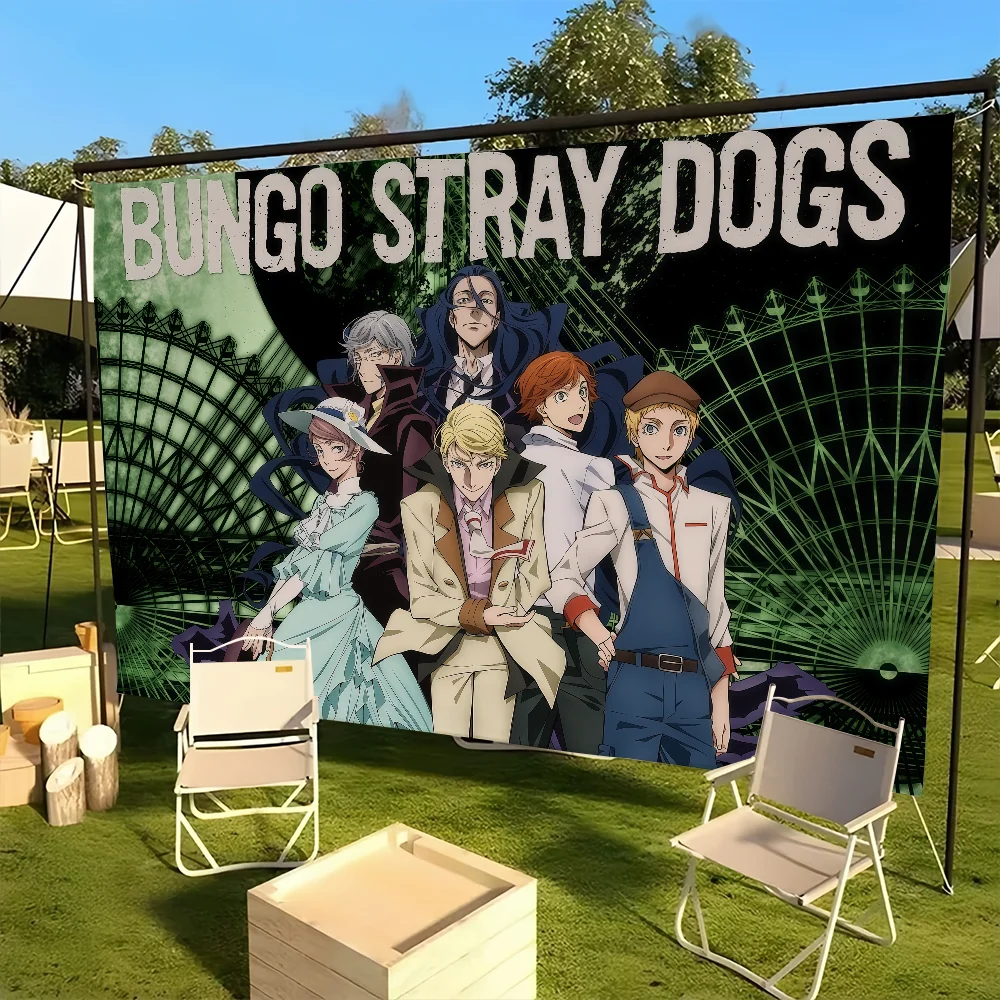 Flag Decoration Stray Anime Dogs Outdoor Bungo Picnic Party Art Hanging Home S2 Camping Party Banner Best Sellers