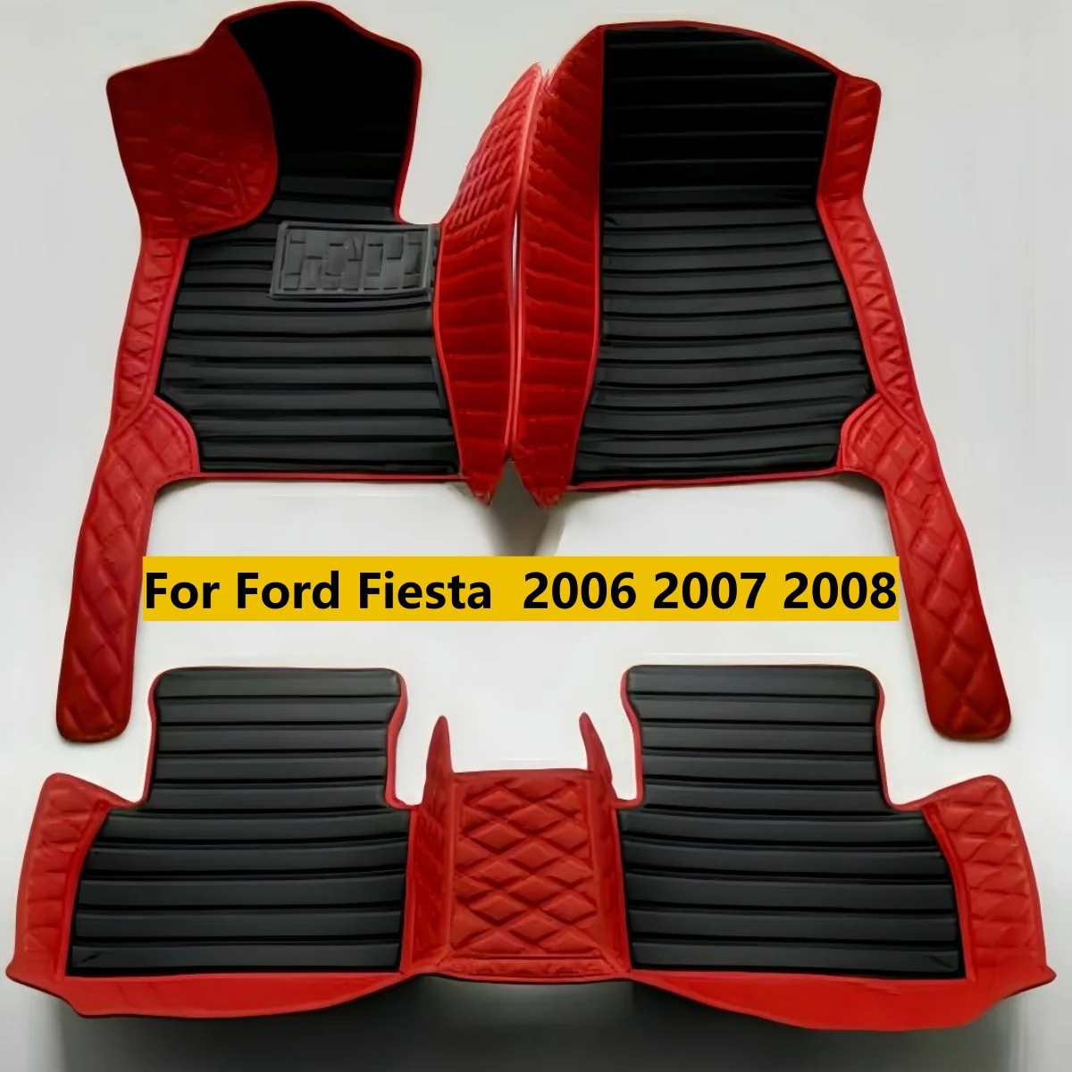 

Автомобильные коврики для Ford Fiesta 2006 2007 2008, автомобильные кожаные коврики для ног, полный комплект автомобильных ковриков
