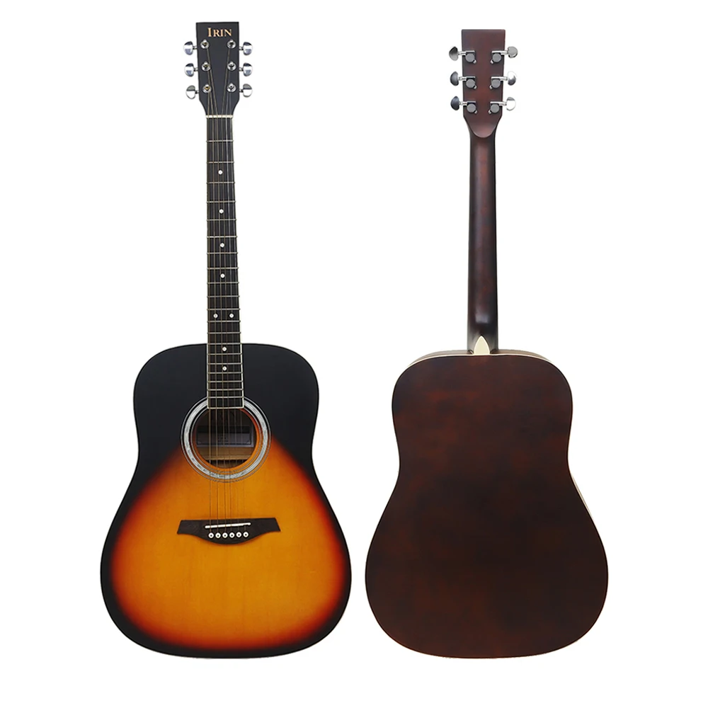 IRIN 6 Strings 21 Frets Acoustic Guitar 41 Inch Basswood Body Folk Guitarra with Bag Strings Capo Guitar Parts & Accessories