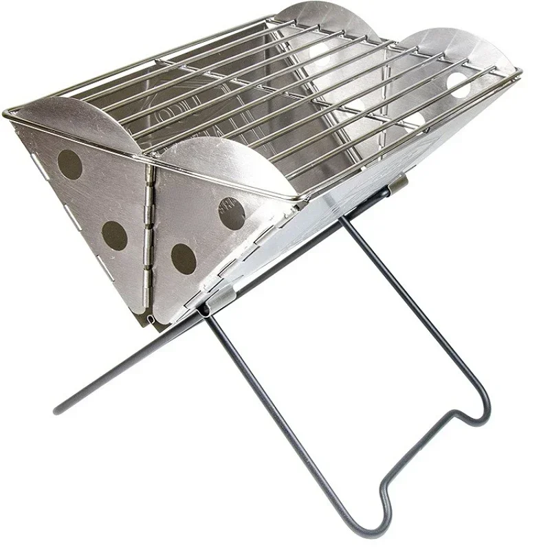 Stable Outdoor Camping Flat Backpack Portable Stainless Steel Bbq Grill and Fire Pit