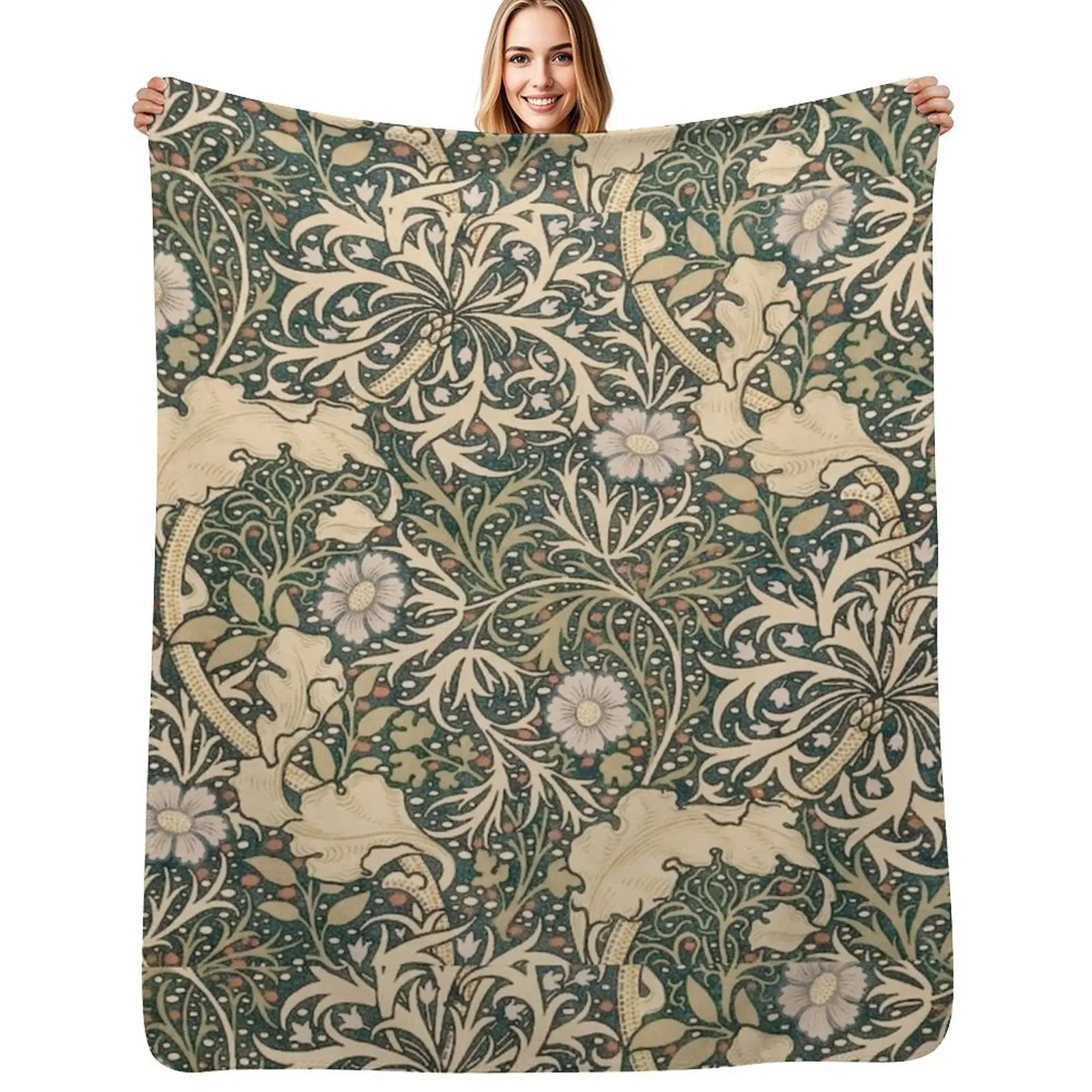 

Antiq Seaweed vintage pattern Throw Blanket Cute Sofa Throw Single Blankets