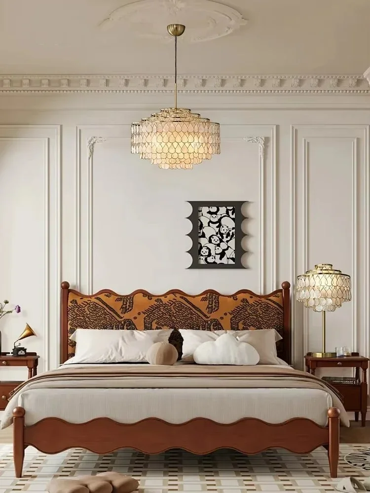 French raindrop Shell Chandelier Luxury Copper Circle light Vintage Retro Living Room Study Restaurant office Bedroom Lamp