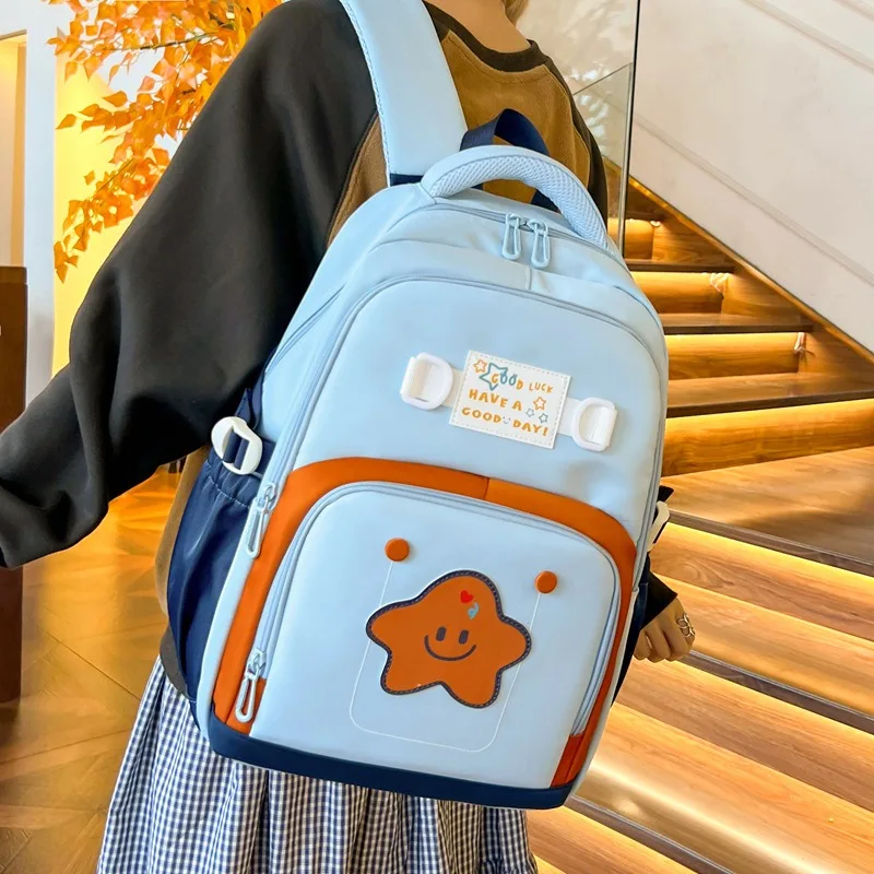 traveasy-2026-nuovo-zaino-scolastico-carino-con-cartoni-animati-per-studenti-zaino-leggero-in-nylon-con-motivo-a-stelle-per-ragazze-e-ragazzi