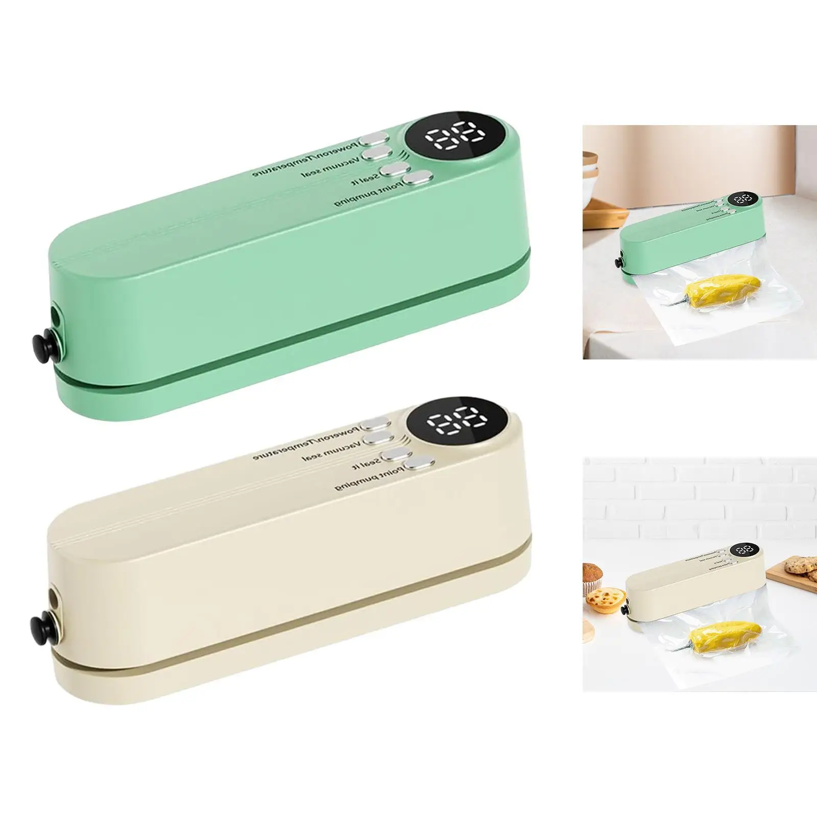 Mini Cordless Vacuum Sealer Compact 60kpa Food Preservation Food Vacuum Sealer Food Sealer for Fruits Snacks Nuts