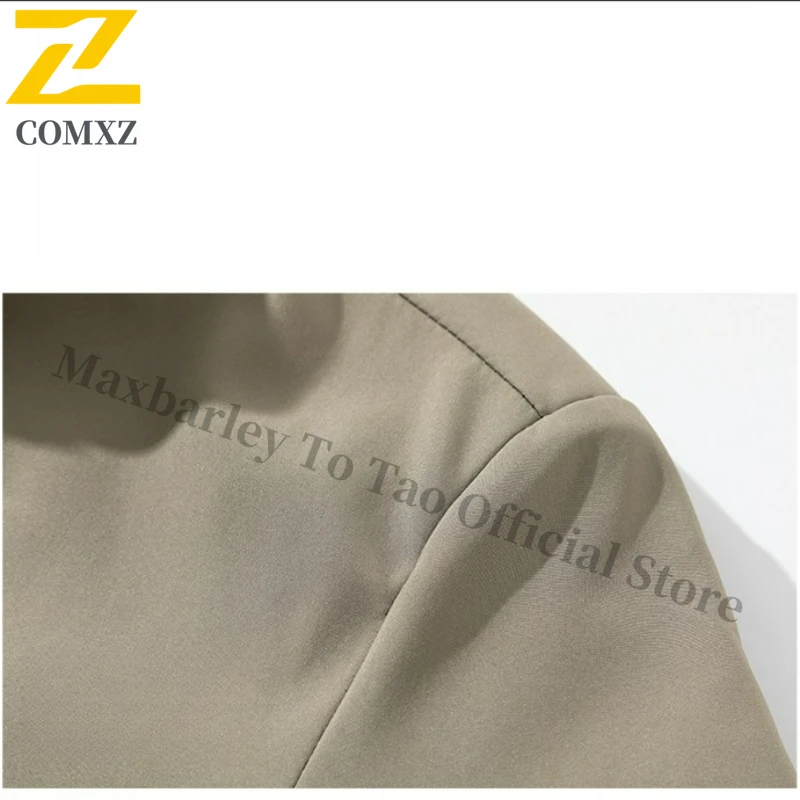 2025 New Baseball Jacket Men's Stand Collar Business Casual  Waterproof Coat Resistant Spring Autumn Trendy Windproof Outerwear