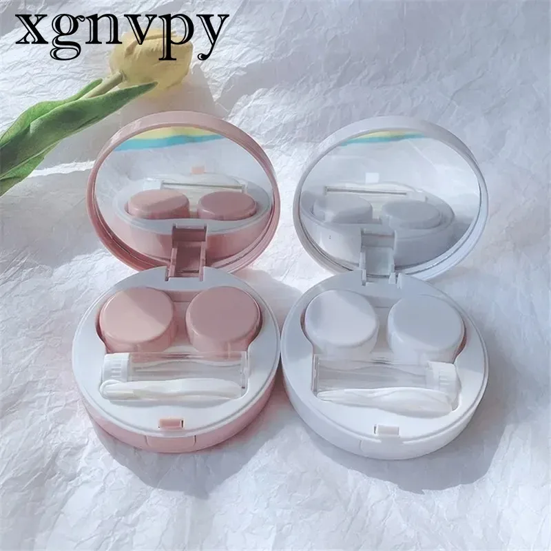 xgnvpy Contact Lens Box Japanese Text Cute Pink Strawberry Contact Lens Box Invisible Companion Box Dual Box Care Box