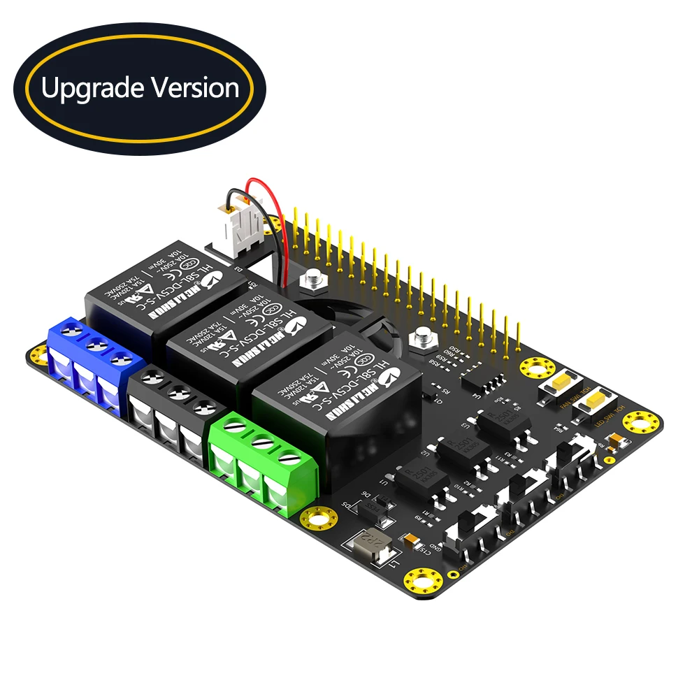 RPi Power Relay Board Expansion Module with Dual Cooling Fans and Automatic Discoloration LED for Raspberry Pi A+ 3A+ B+ 2B 3B