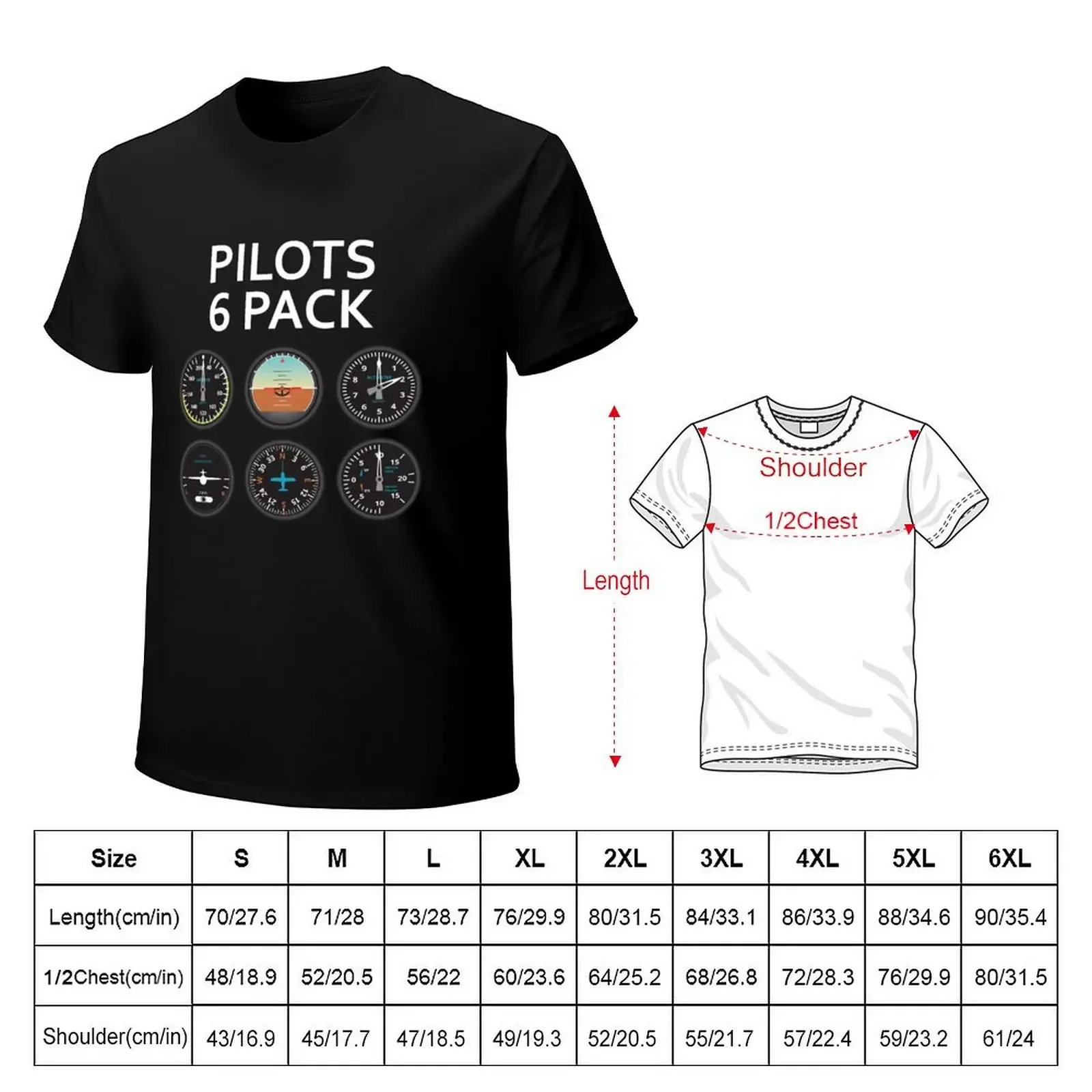 Pilots Six Pack. T-Shirt shirts graphic tee quick-drying sports fans mens t shirts pack