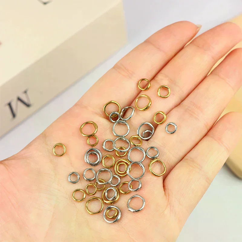 20Pcs Stainless Steel Clasps For Beading Supplies 5 6 8 Mm Necklace End Connectors Hooks Jewelry Bracelet Making