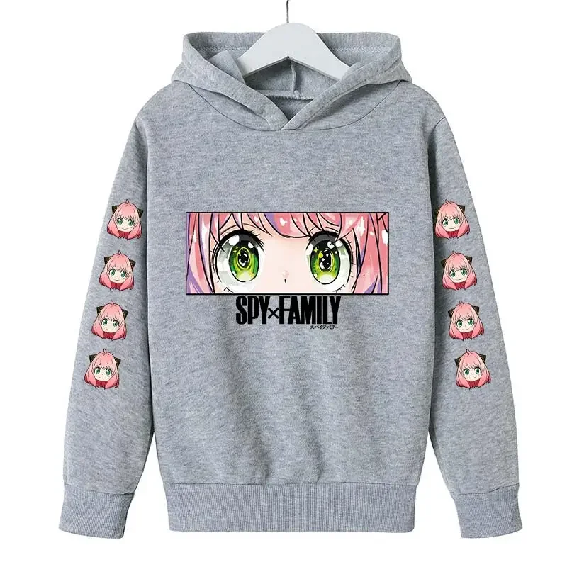 SPY X FAMILY Anya Forger Cute Girls Hoodies Cartoon Printed Kids Sweatshirt Hoodies Children\'s Clothing Girls Spring Autumn Coat