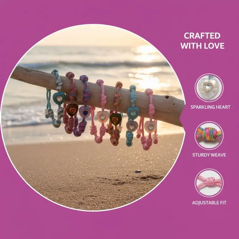 Personalized Heart Dopamine Bracelet Adjustable Drawstring Rope Handmade Contrast Color Hand Rope Fashion Jewelry Gift For Women