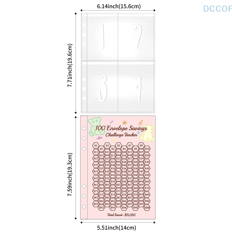 25 Stuks Envelop Challenge Binder 1-100 Dag Uitdaging Besparingen Los Blad Notebook Navulling Vervangende Sticker