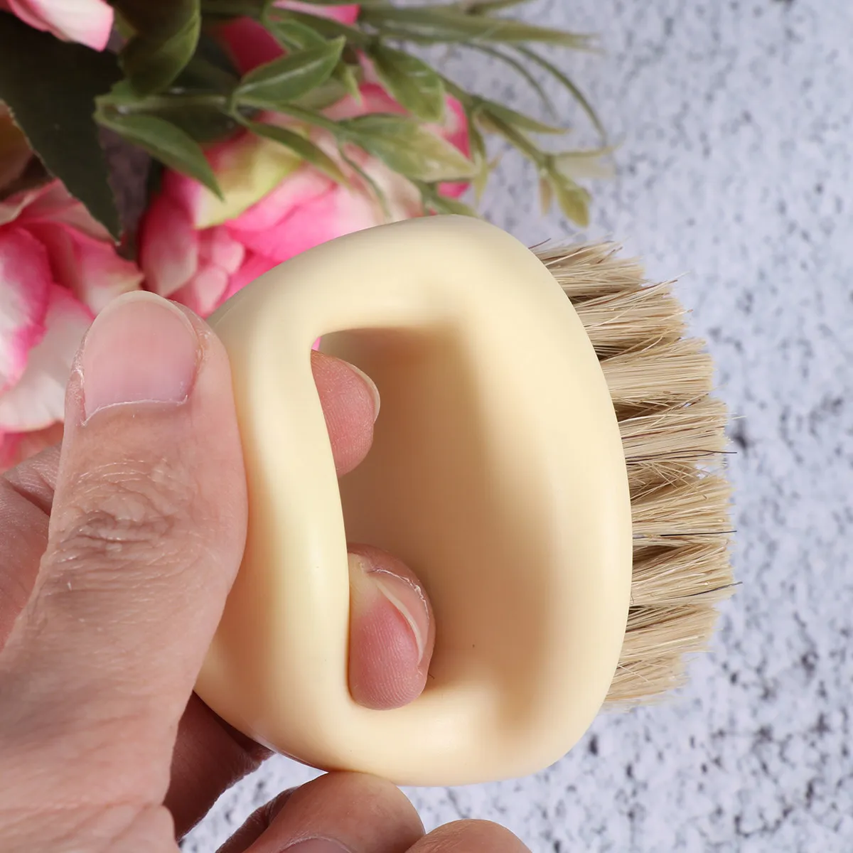 2Pcs Beard Brush for Men Heavy Duty Bristles Easy Grip Design Multipurpose Hair and Beard Cleaning Tool Compact Travel Friendly