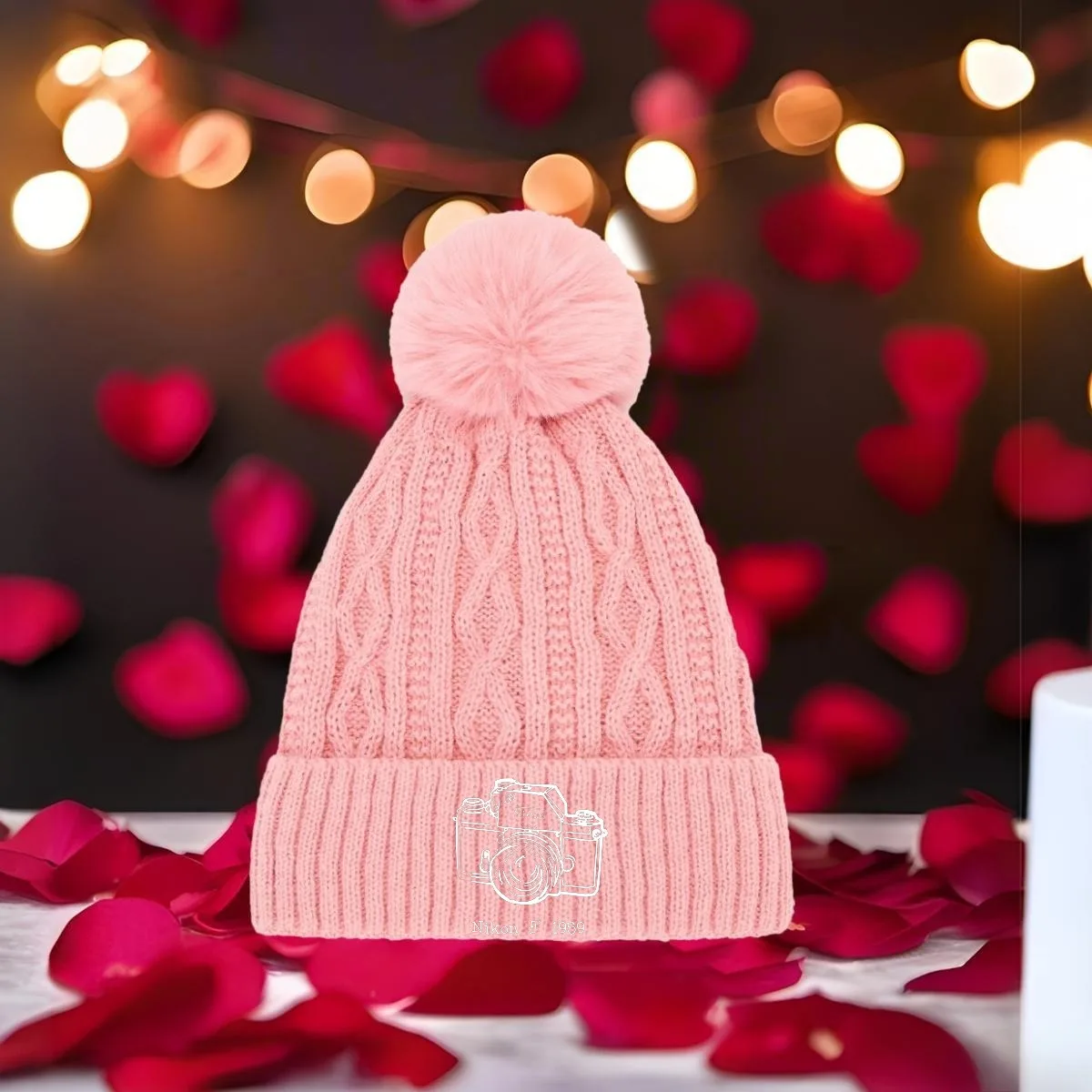 LE DIABLE MARE AVEC NOUS Nieuwe unisex Pom Pom Knit - Meerkleurige, warme wintermuts met stijlvol printontwerp voor heren