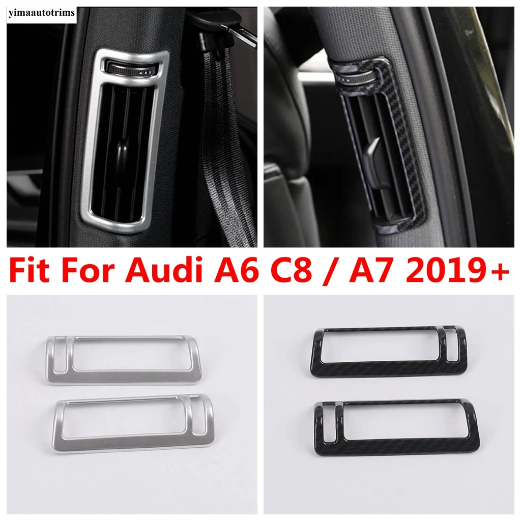 

Inner Pillar B Air Conditioning AC Outlet Vent Cover Trim For Audi A6 C8 / A7 2019 - 2023 Carbon Fiber Look / Matte Accessories