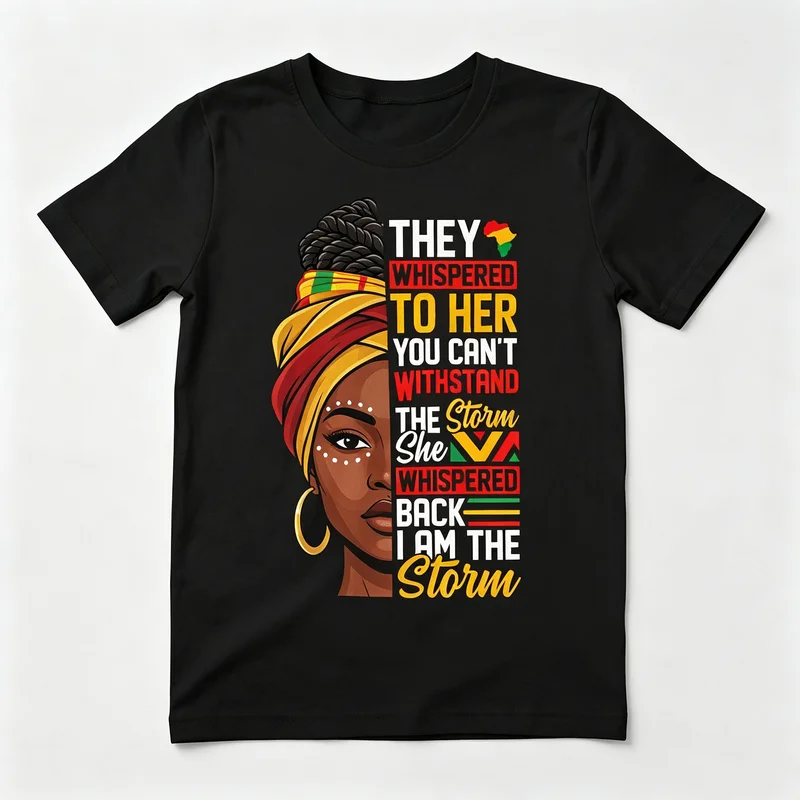 T-shirt unisexe en coton avec motif foulard, « Je suis la tempête », pour femme africaine, Mois de l'histoire des Noirs, style Y2K, Harajuku, été