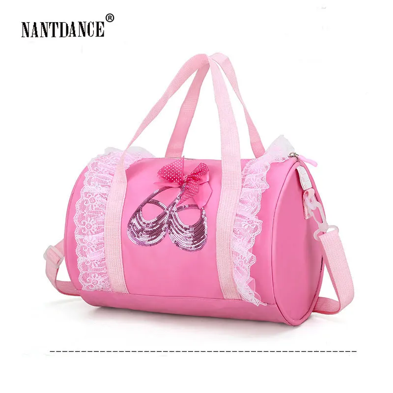 Pink Embroidered Gym Bags Ballet Dance Bag Women Girls Ballet Sports Dance Backpacks Rucksack Cavans Ballet Bag For Child Girls