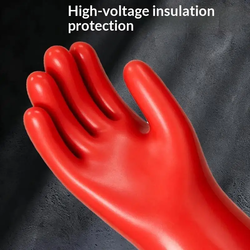 10/12kv Anti-electricity Protect Rubber Gloves Professional High Voltage Electrical Insulating Gloves Electrician Safety Work