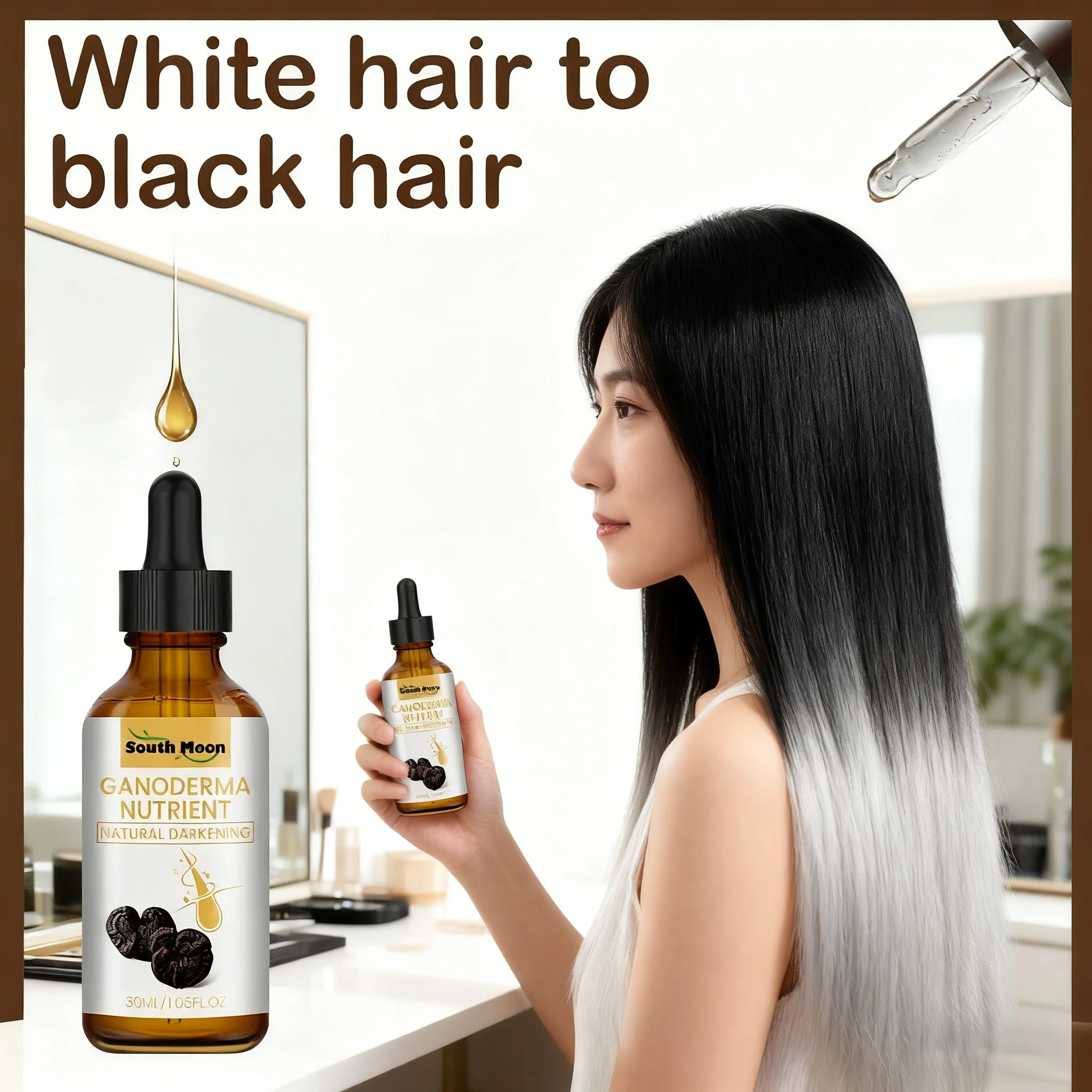 

Anti Gray White Hair Serum White Hair To Black Repair Natural Color Strengthen Hairs Roots Nourish Follicles Care Essence