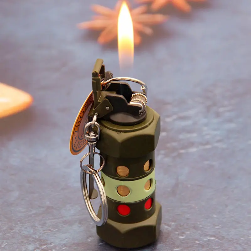 Newest Grinding Wheel Grenade Lighter Windproof Open Flame Cigarette Lighters & Smoking Accessories Military Model Cigar Igniter