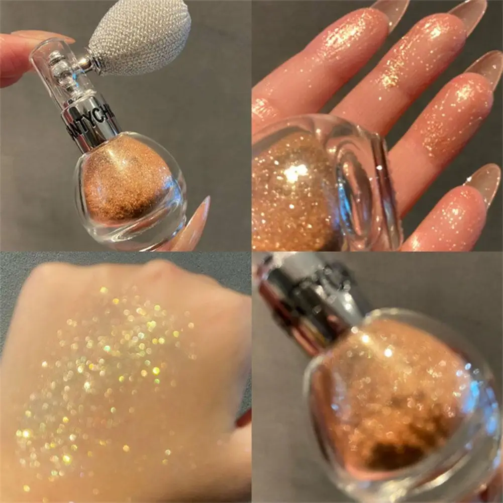 New Highlighter Powder Spray High Gloss Glitter Powder Spray Shimmer Sparkle Powder Makeup For Face Body Highlight Makeup B8W3