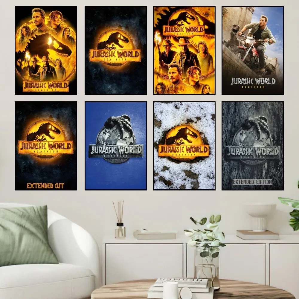 Movie J-Jurassic W-World Dominion Poster Small Prints Wall Painting Bedroom Living Room Wall Sticker Office