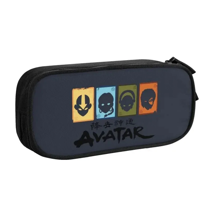 Cartoon Last Airbender Avatar logo  Pencil Pen Case Stationery Bag Pouch Holder Box Organizer for Teens Girls Adults Student