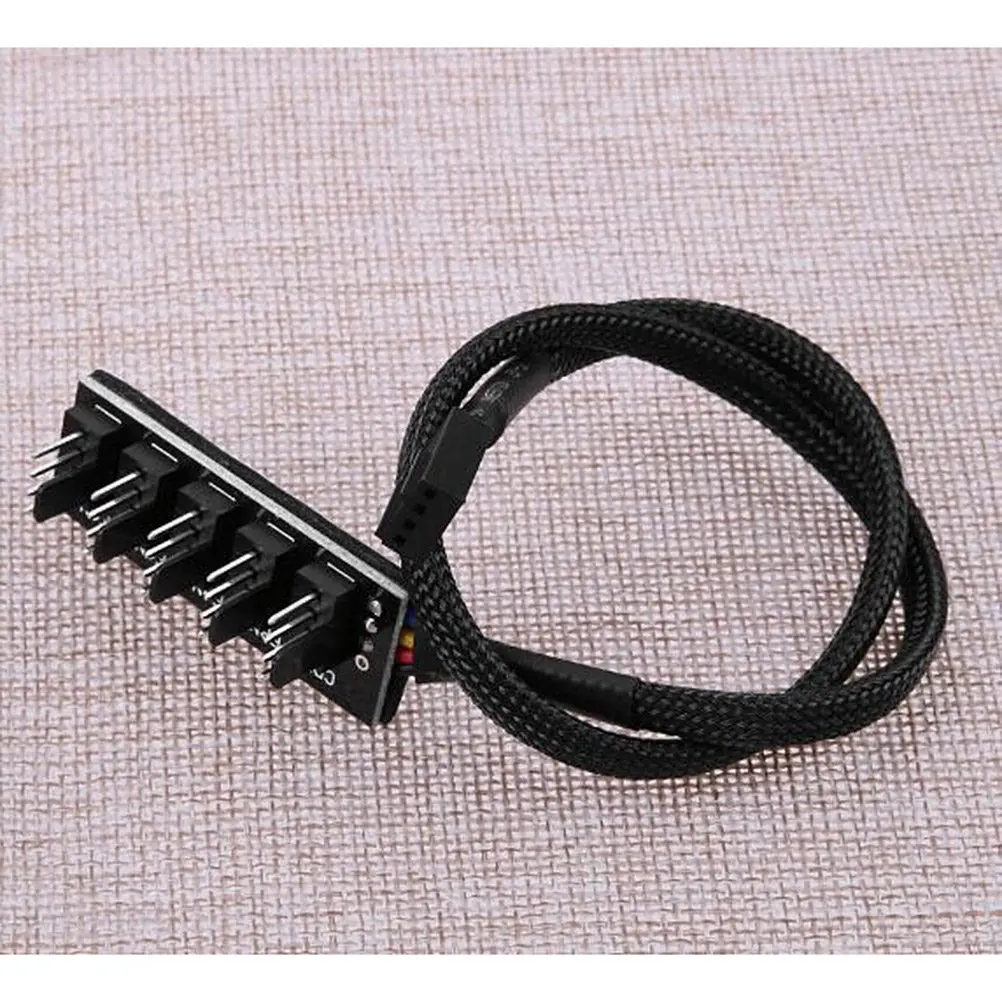 

5Pcs Fan Splitter Cable 1 Input 5 Output Pwm Extension Adapter for Motherboard CPU Fan Header Tachometer Support Pc Laptop