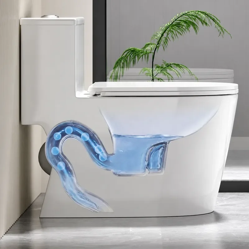 Ceramic Flush Toilet Large Diameter Single Hole Sewage Pipe Deodorant Splash Proof Suitable for Small Apartment Bathroom