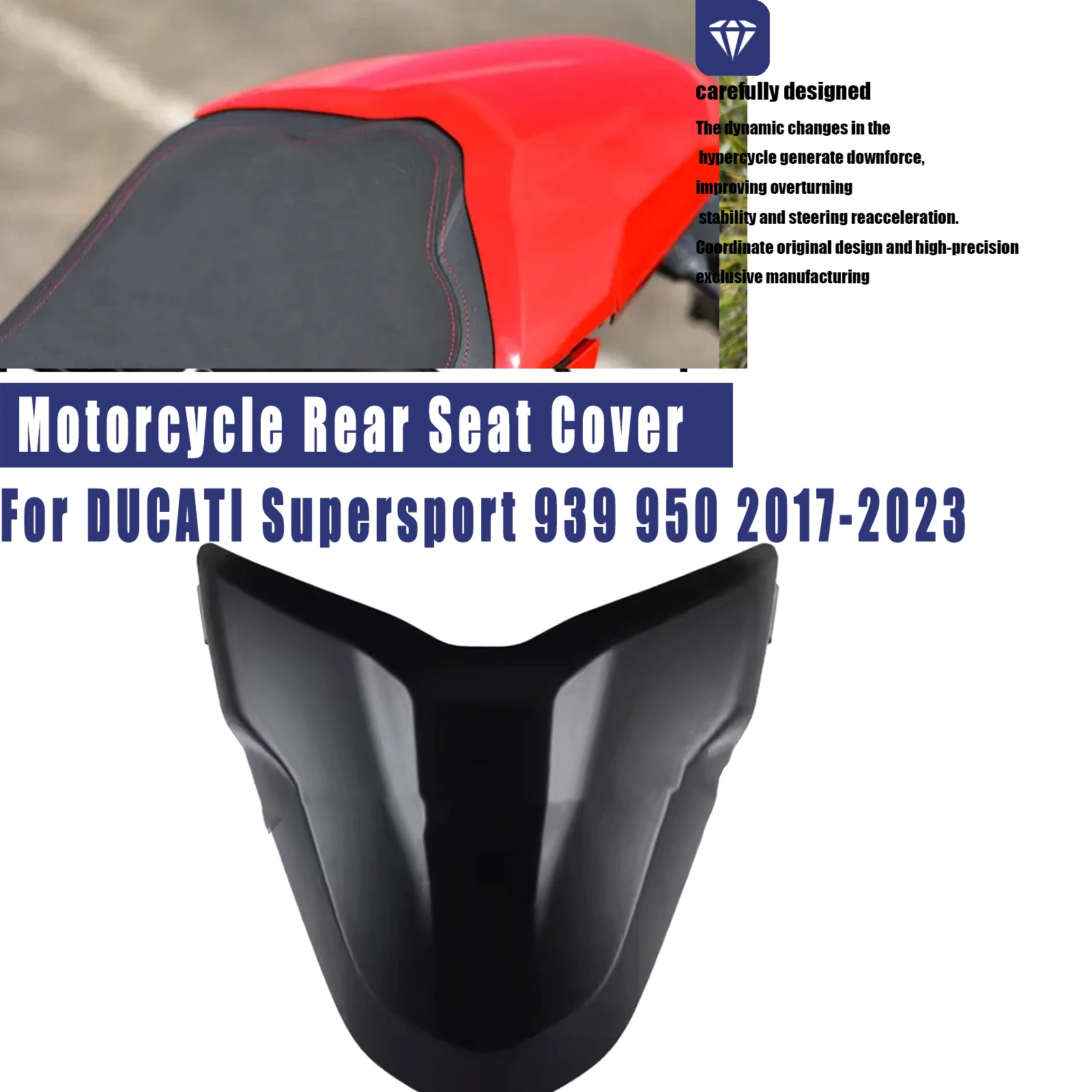 For DUCATI Supersport 939 950 2017 2018 2019 2020 2021 2022 2023 motorcycle Pillion Rear Seat Cover ABS Carbon Fiber Injection