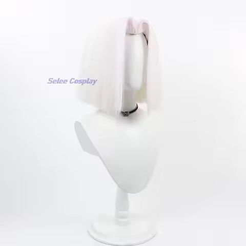 Hazbin Lute Wig Angel Cosplay White hair Hotel Anime Cosplay Halloween Carnaval Fancy Party Silver Color Anime Cosplay Prop