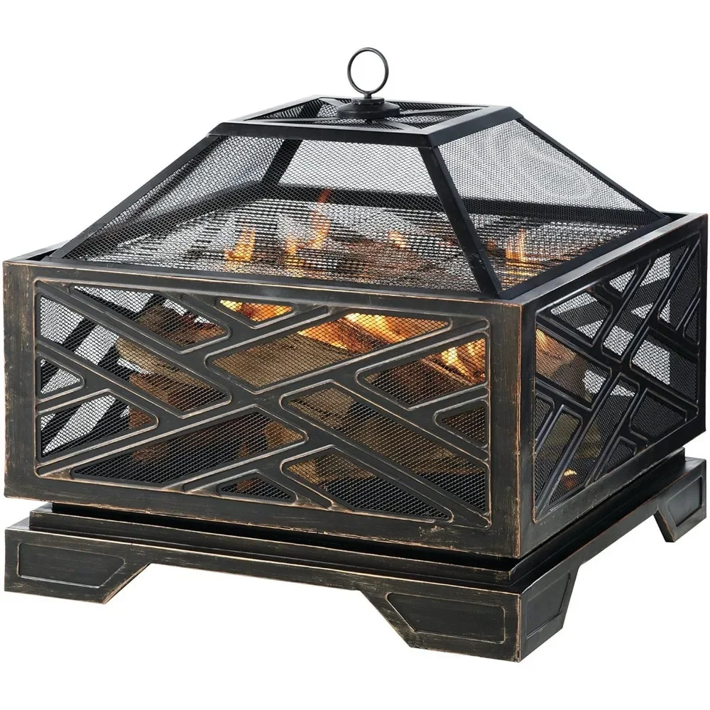 

Martin Extra Deep Wood Burning Fire Pit, 26-Inch Mesh Cover To Reduce The Number of Escaping Sparks