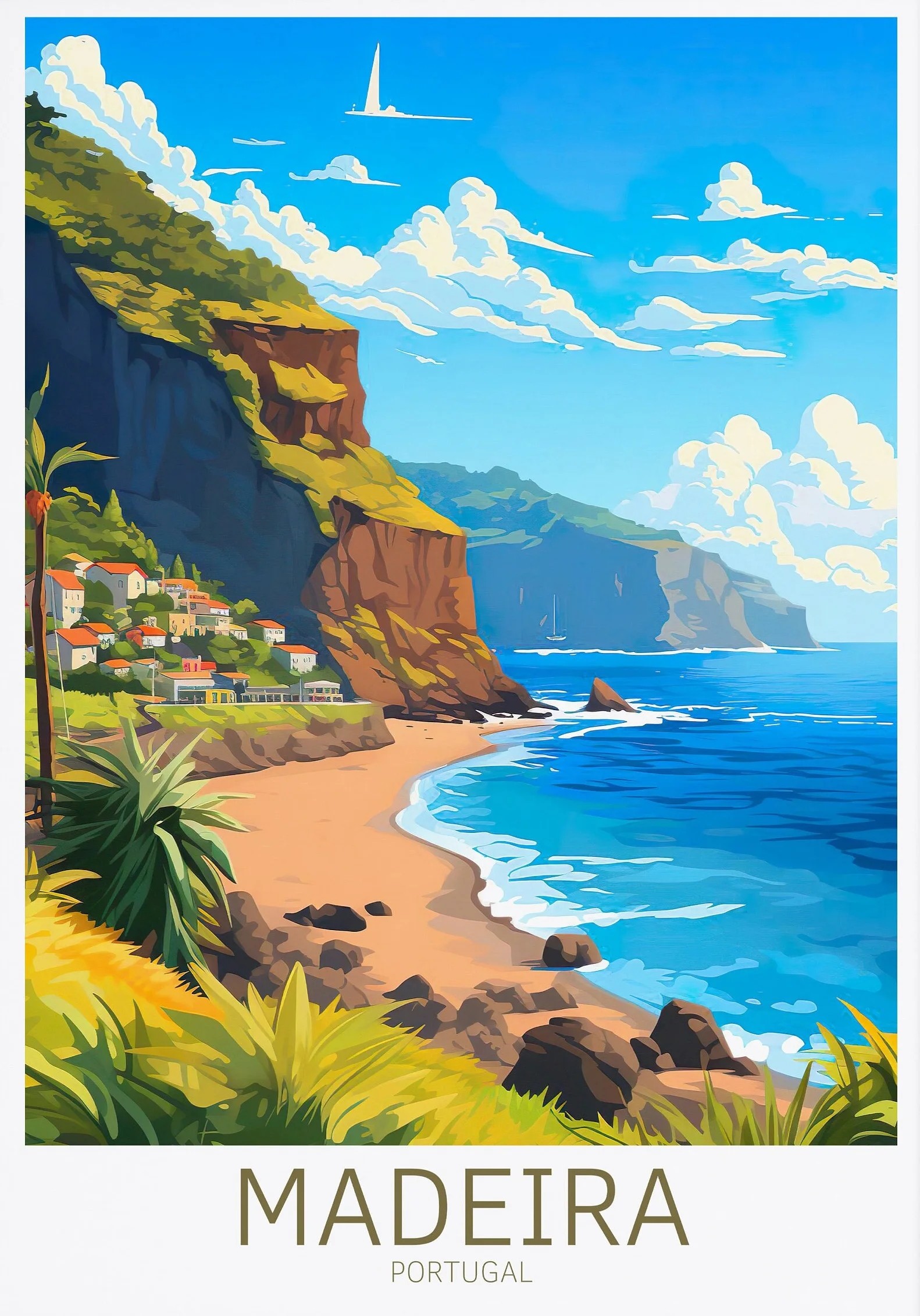 Denmark Portugal Holland Travel Poster Copenhagen Madeira Porto