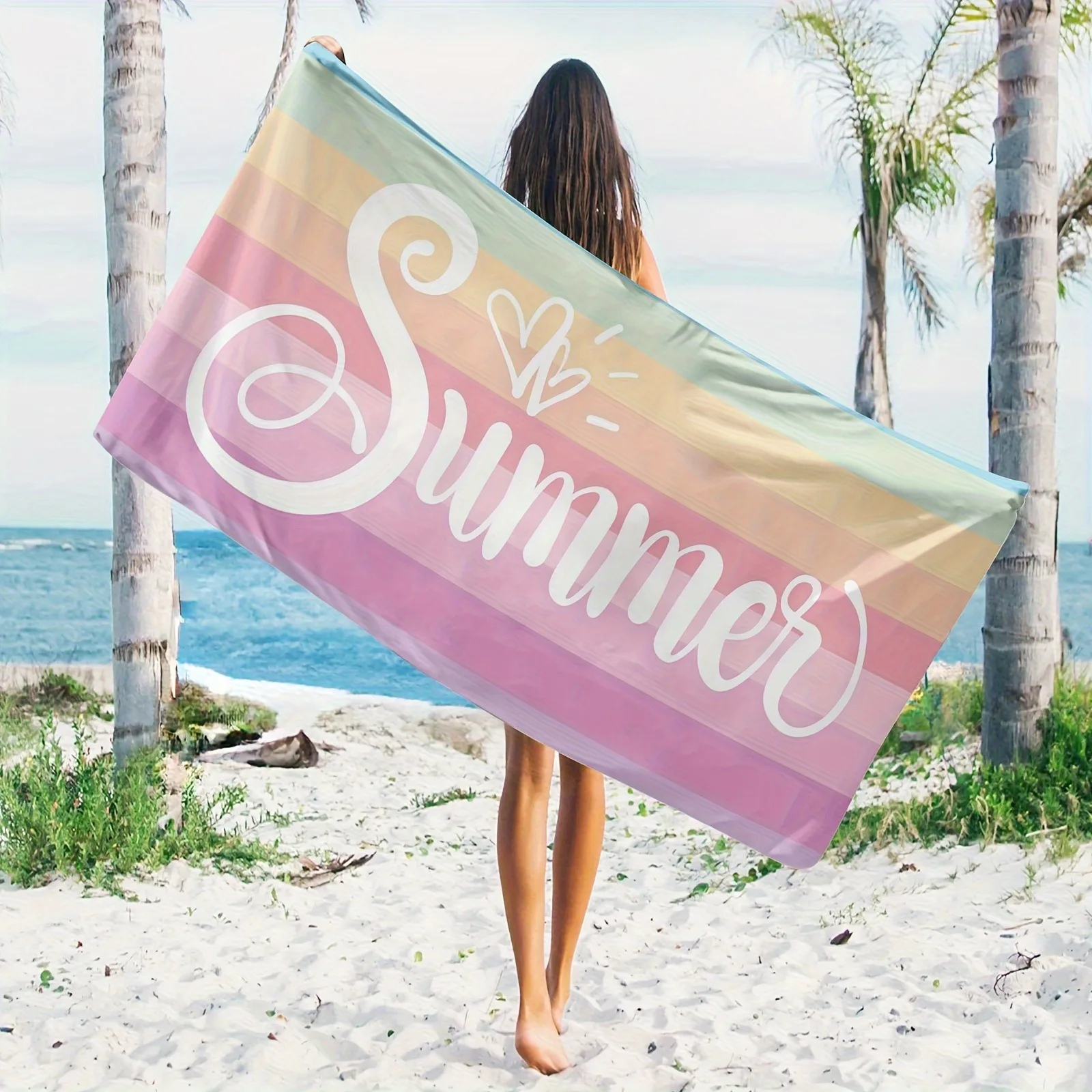 

Summer Vibes: Colorful Beach Towel for Effortless Summer Fun! Suitable for towels, bath towels, beach towels