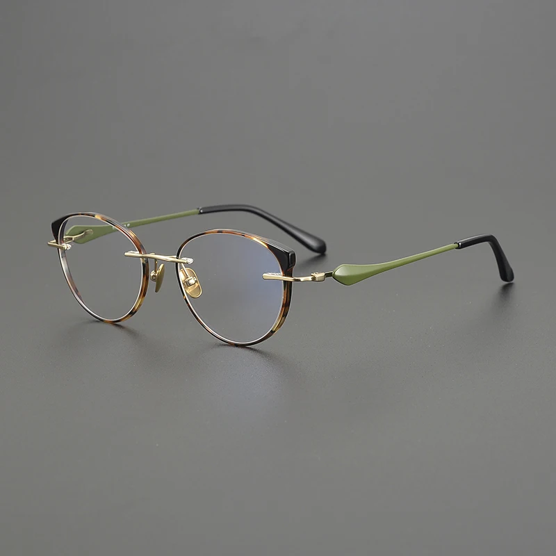 Japanese Designer Style Vintage Acetate Cat Eye Glasses Frames For Men Women Retro Fashion Tortoise Eyeglasses Handmade Eyewear