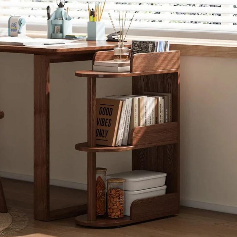 

‌Solid Wood Bookshelf - Kids Reading Bookcase with Storage, Modern Floor Standing Shelf for Desk, Creative Living Room Organizer