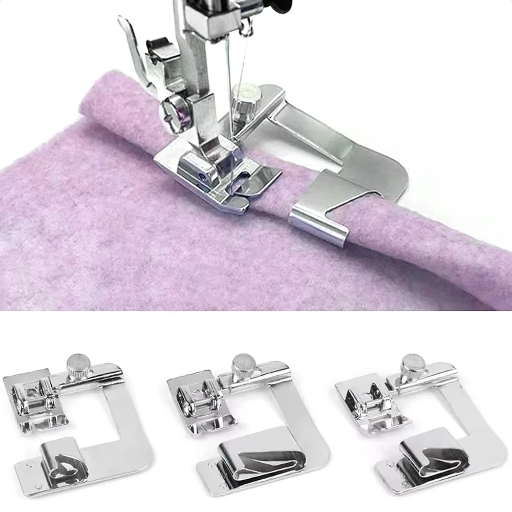 

3 pcs Domestic Sewing Machine Presser Foot Rolled Hem Feet For Brother Singer Janome Babylock Juki Sewing Machine Accessories