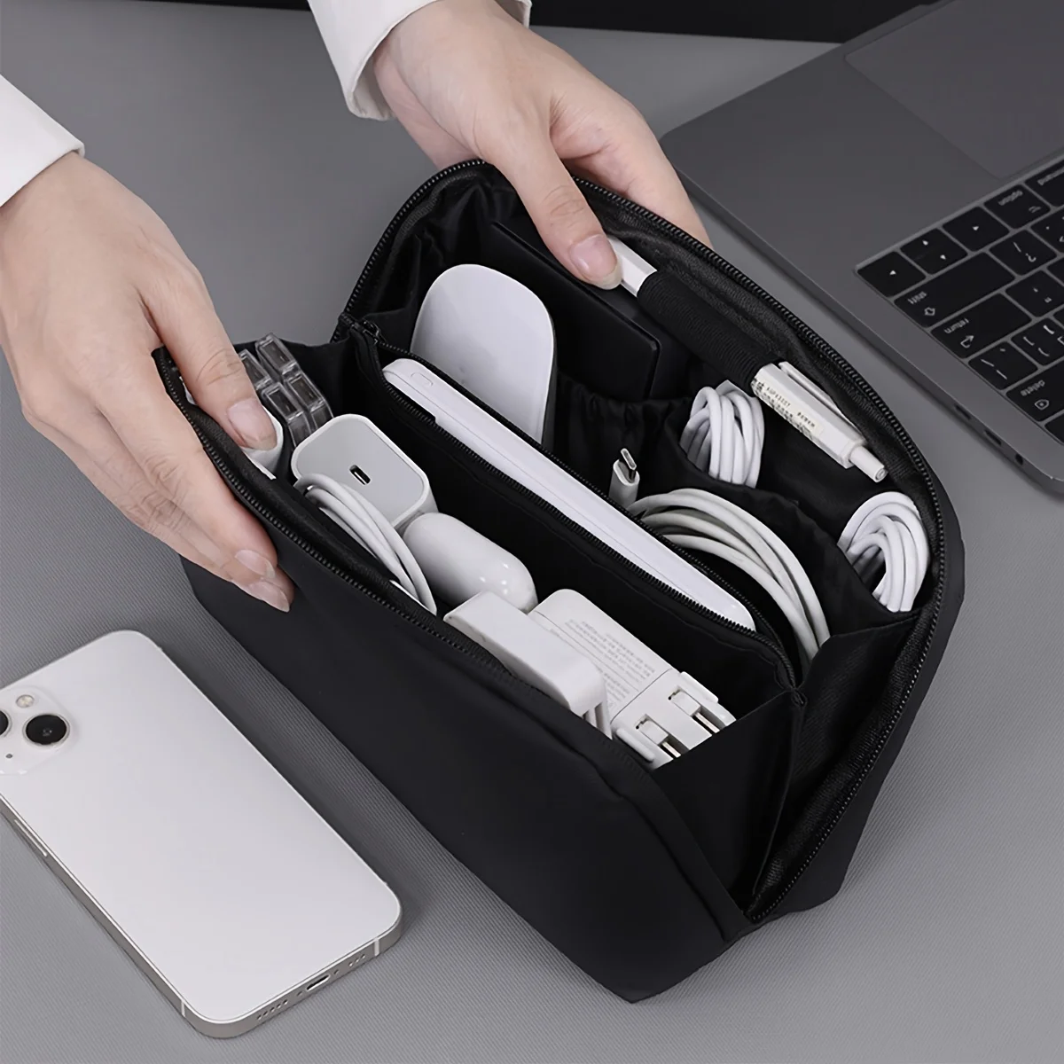 Portable Data Cable Storage Bag Mouse Headphones Power Bank Digital Accessories Organizer Bag Business Travel Makeup Bags