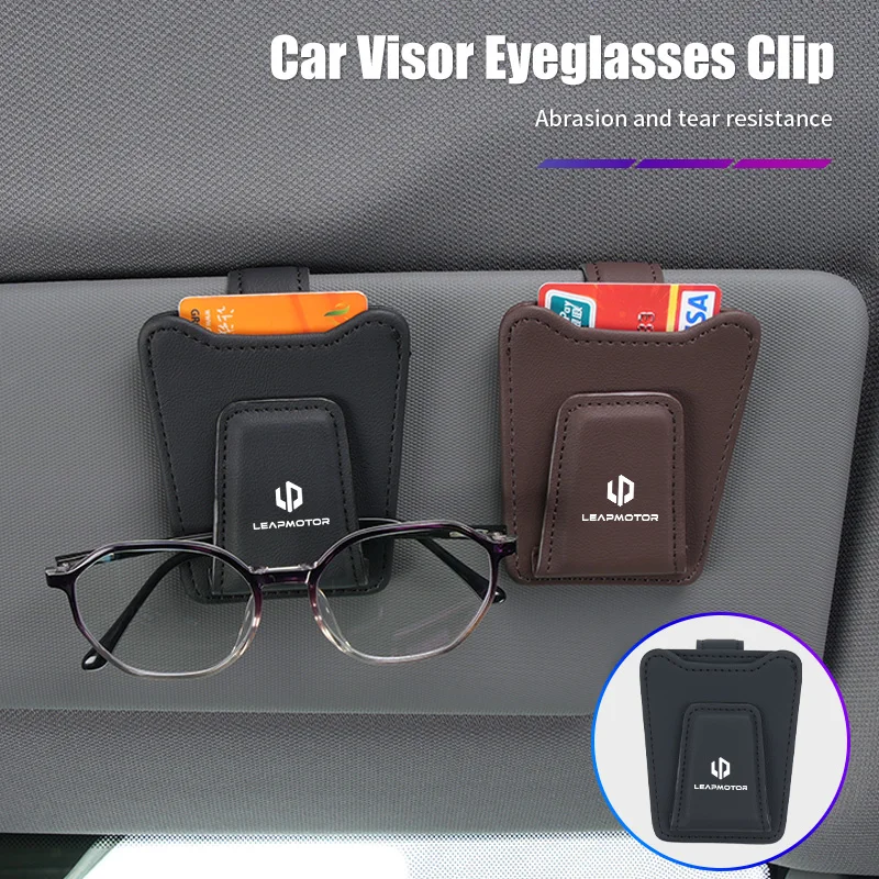 

Car Visor Glasses Clip Leather Sunglasses Storage Case Accessories For Leapmotor Leap Motor C01 C11 T03 S01 C11 Reev 2022 2023 2