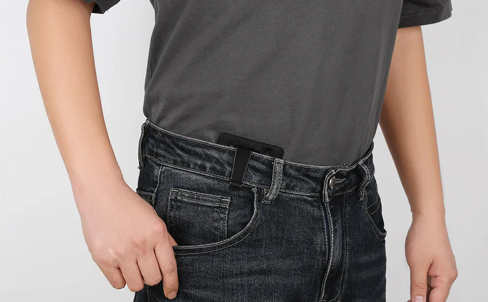 Travel Security Money Bag RFID Blocking Card Holder Purse Hidden Clip Stash for Men Women Secret Pocket Waist Pack Mini Wallet