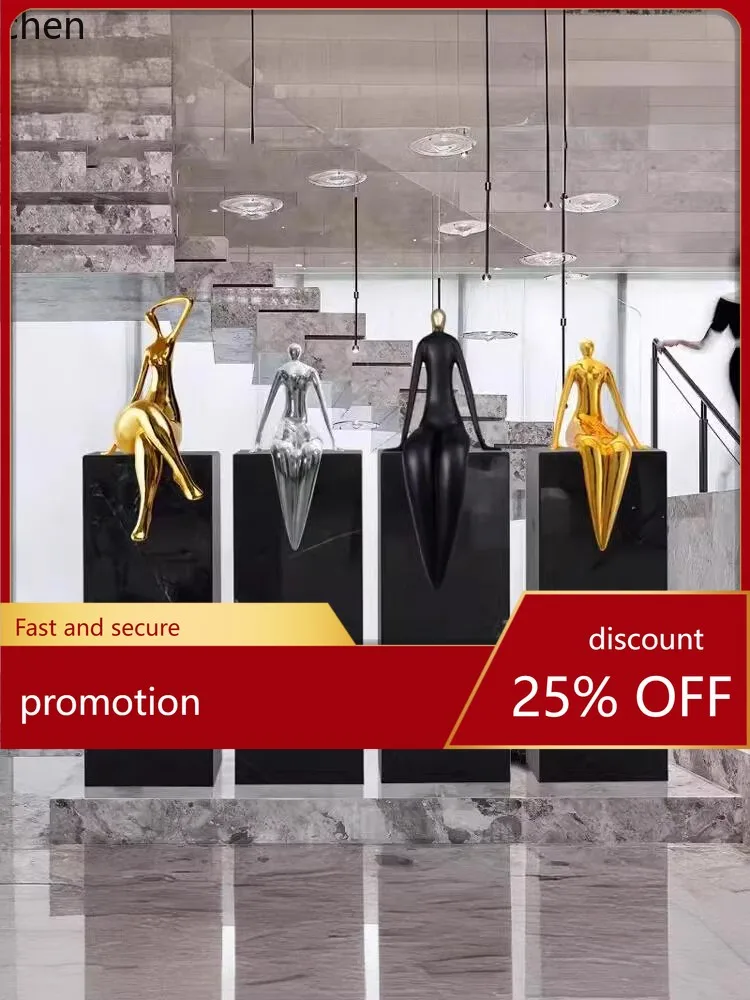 

HT Figure Sculpture Office Staircase Walkway Floor Artwork Entrance Bar Decoration